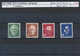 1945 Pro Juventute, Jahrgang, ** postfrisch
