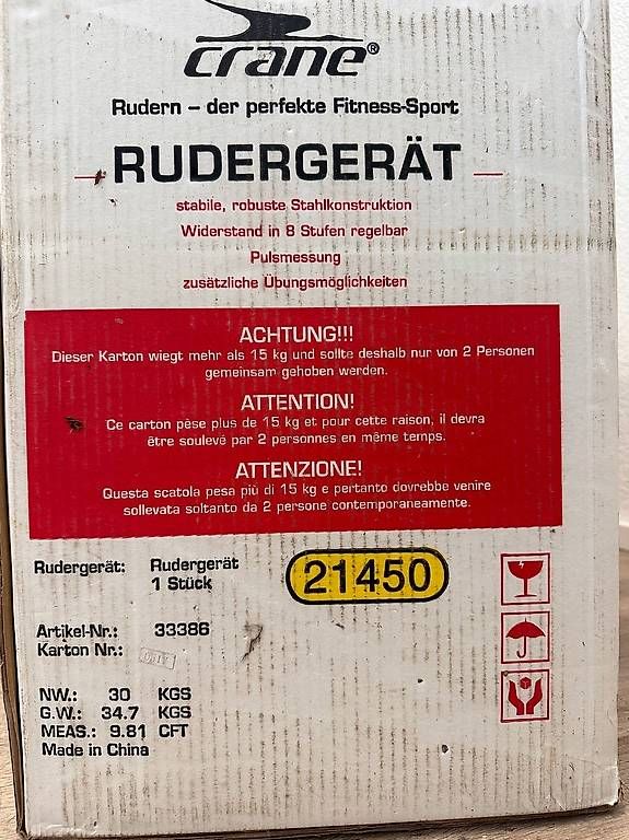 Hometrainer: Crane Rudergerät in Originalverpackung – Gebraucht aus Obernau von Arche_Noah_Brocki 6