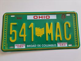Vintage Ohio Kennzeichen 541 MAC, Sammlerstück, 30x15cm
