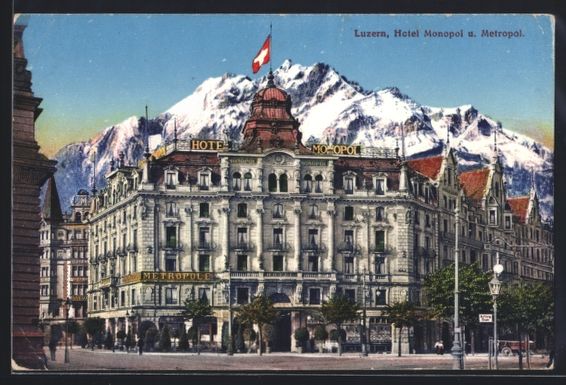 Cartoline postali: AK Luzern, Hotel Monopol u. Metropol – Usato da Berlin venduto da bartko-reher