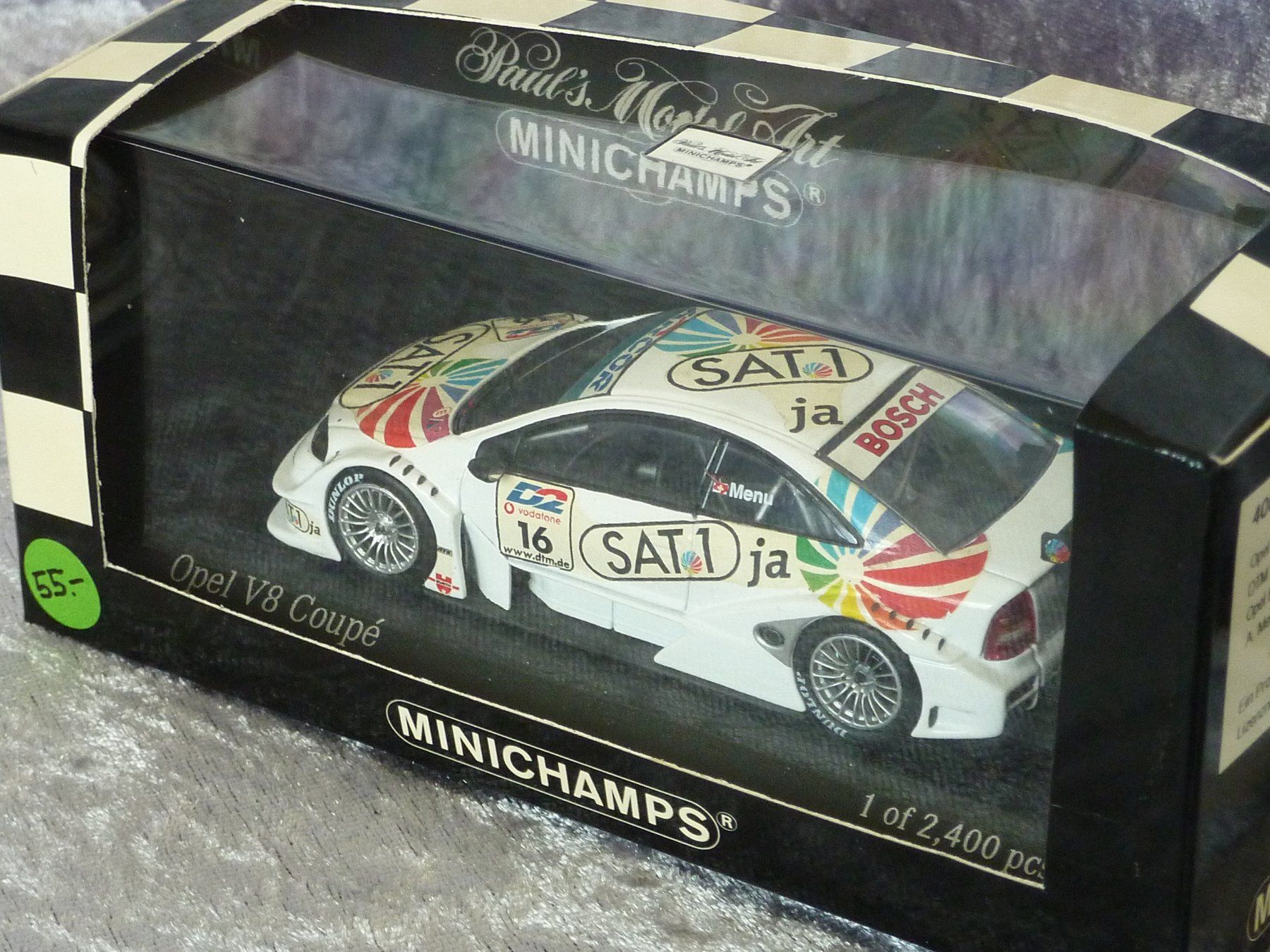 Minichamps Modellini d'auto: Opel V8 Coupe # 16 DTM 2001  1:43 – Nuovo e nell'imballaggio originale da Dürrenäsch venduto da modellautos4you 1