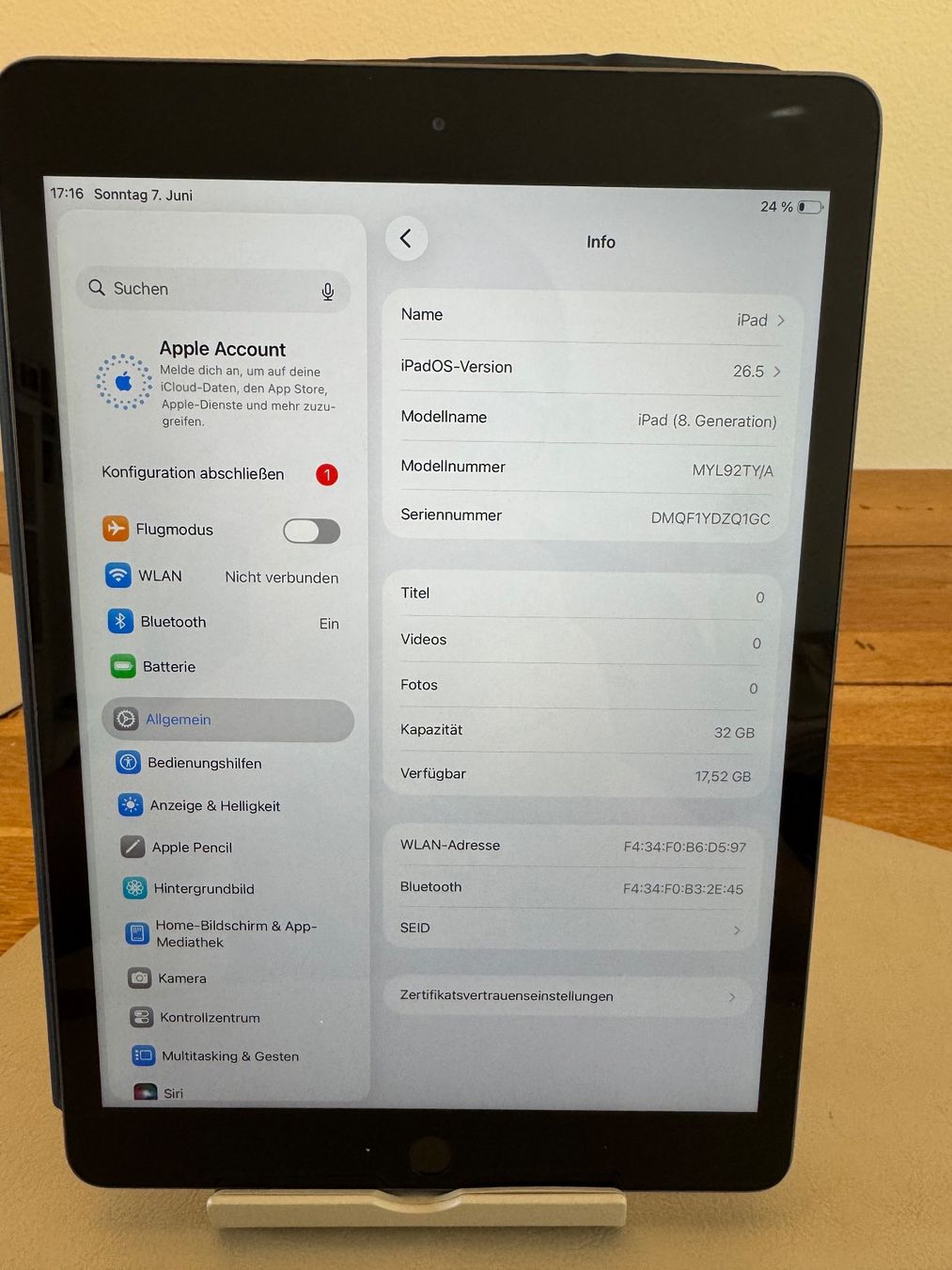 Apple Tablet PC: iPad 8 Generation  98% Akku Kapazität – Usato da Adliswil venduto da Busys 1