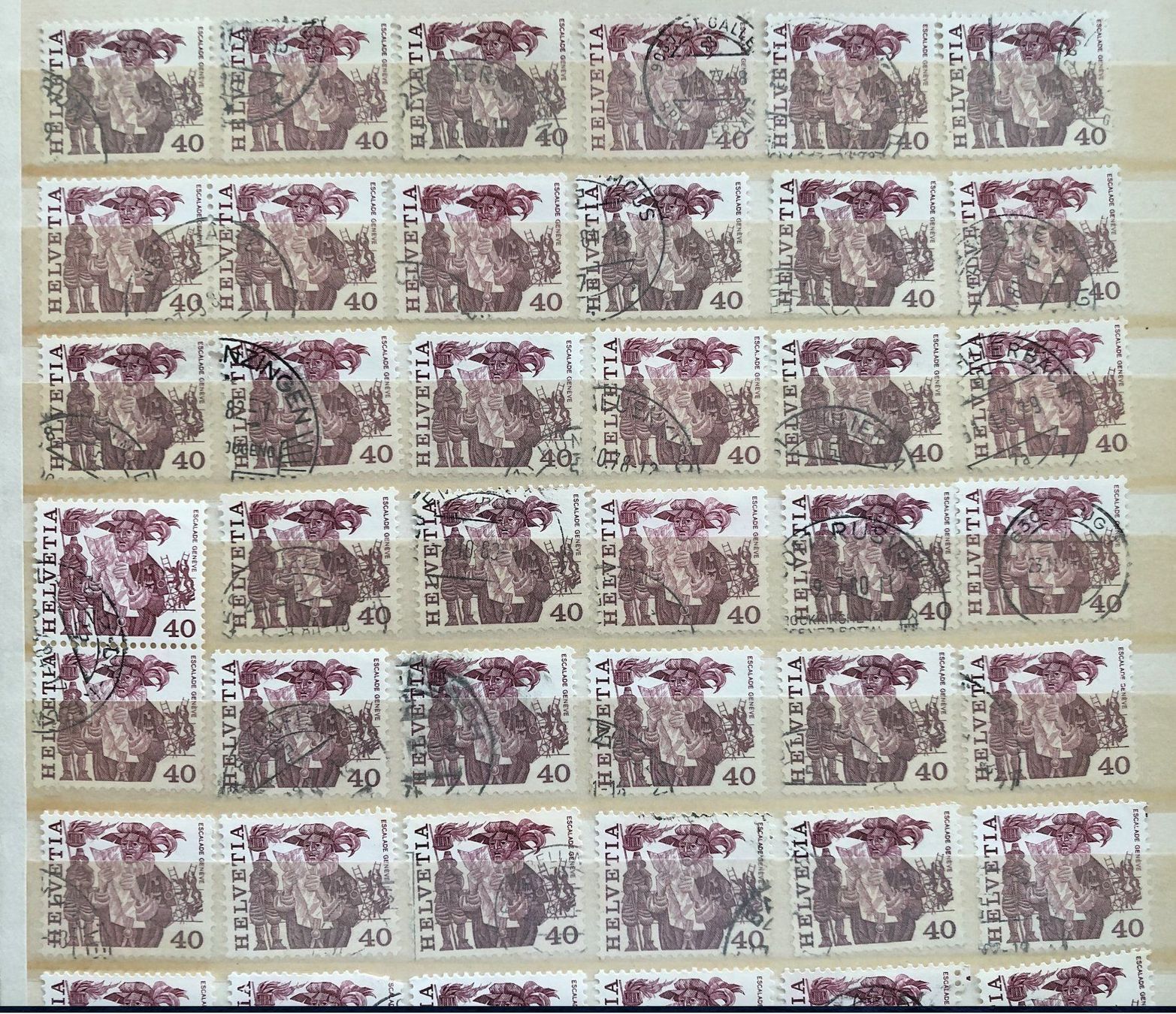 Tutti i francobolli: Nr.598 mit Stempel 60 Stück – Usato da Aarau venduto da Billa007 1