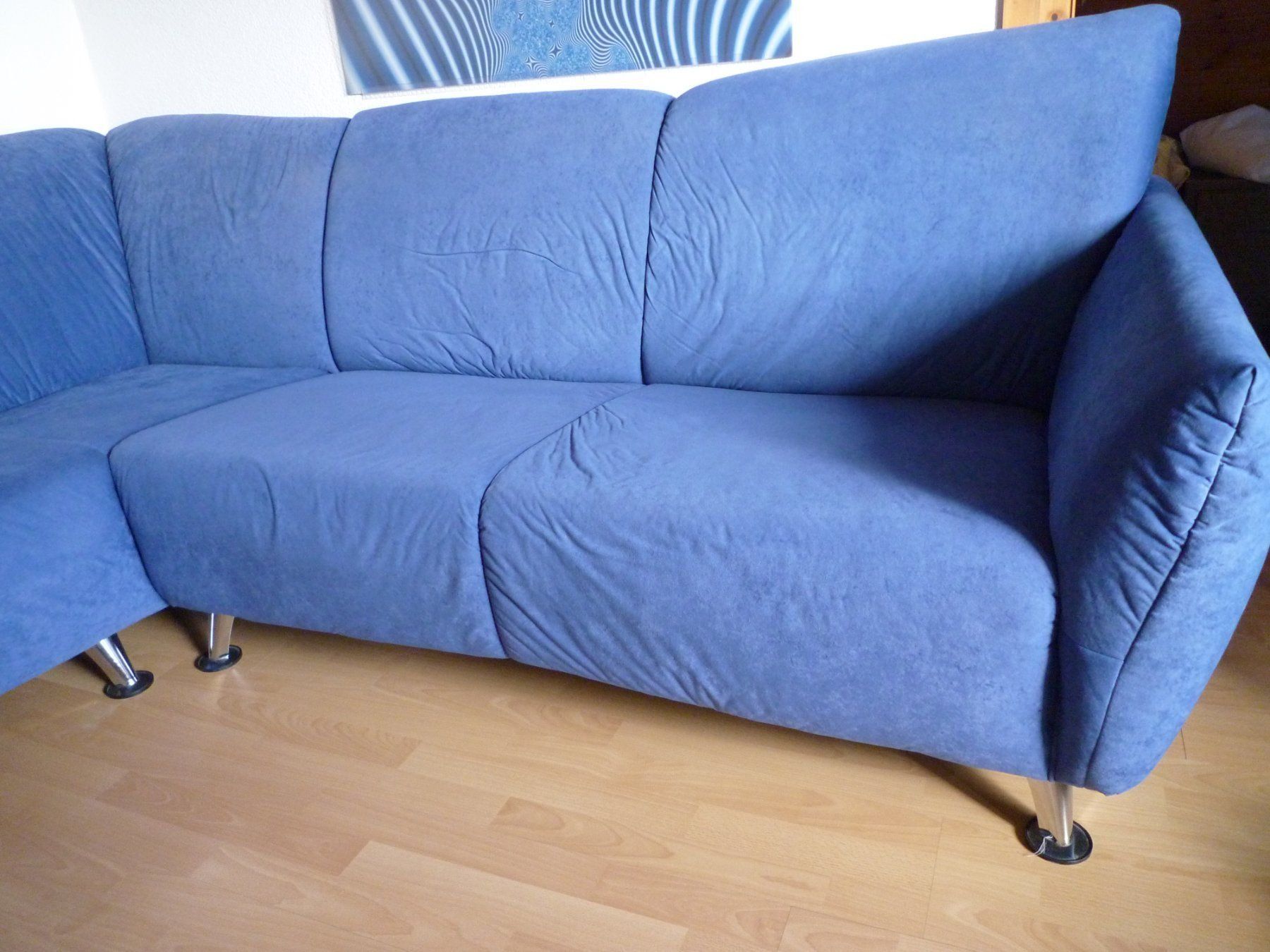 Sofas: Design Ecksofa blau, Mikrofaser, Lounge Sofa, Top Zustand – Gebraucht aus Emmen von Tigerlady 3