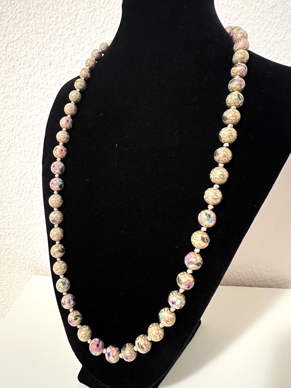 Catenine: Cloisonné Floral Bead Necklace – Usato da Rüschlikon venduto da topswissvintage 3