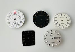 LOT DE 5 CADRANS  - 2x CERTINA / NIVADA / JUVENIA / WENGER