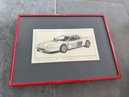 Zinn Grafik von Andreas Hentrich - Ferrari Testarossa