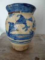 Mittelalterlicher Senftopf / Keramik Fayence