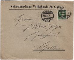 Perfin V.B./S.G. - Bankenbrief im Lokalrayon von ST. GALLEN