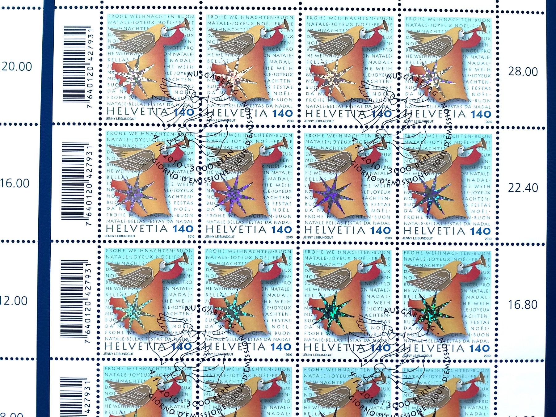 Alle Briefmarken: 2010 / Schweiz Weihnachten Bogensatz ET – Neu (gemäss Beschreibung) aus Liestal von Skunk02 3