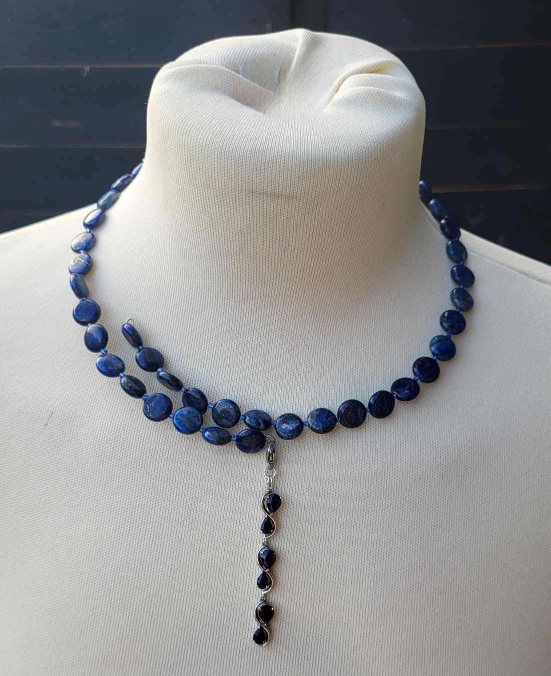 Catenine: Collier lazurite &saphir – Nuovo e nell'imballaggio originale da Fribourg venduto da VictoriaShop7