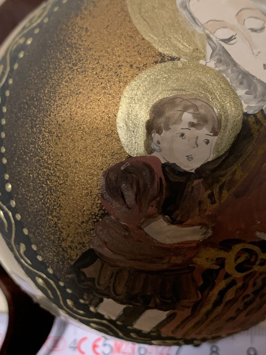 Tutte le decorazioni: Weihnachtskugel Christbaumkugel Madonna mit Kind handbemalt – Nuovo e nell'imballaggio originale da Erlenbach ZH venduto da Ritschly 4