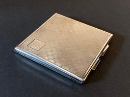 Vintage 800 Silber Schmink/Make-Up Spiegel & Refreshing Pad