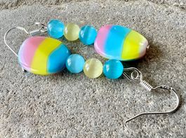 Silber Ohrhänger925 aus farbenfrohem Murano-Glas Neu-Unikat
