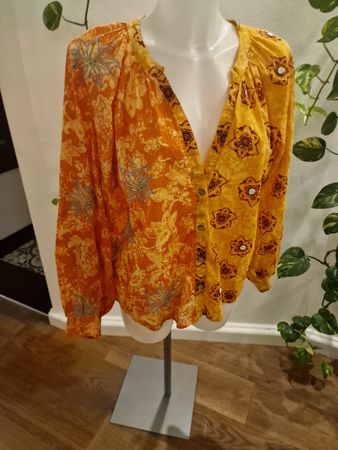 Zara Bluse, Grösse S, Orange/Gelb, Herbst Look!
