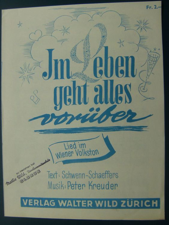 Notenblatt "Im Leben geht alles vorüber" für Akkordeon Kaufen auf Ricardo