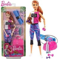 Barbie Wellness Fitness Puppe und Spielset mit Hündchen