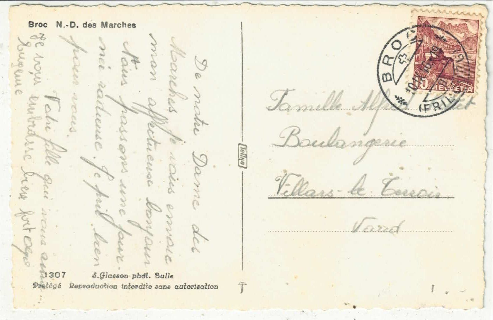 Cartoline postali: Broc - N.-D. des Marches – Usato da Ettingen venduto da Kartenplanet 1