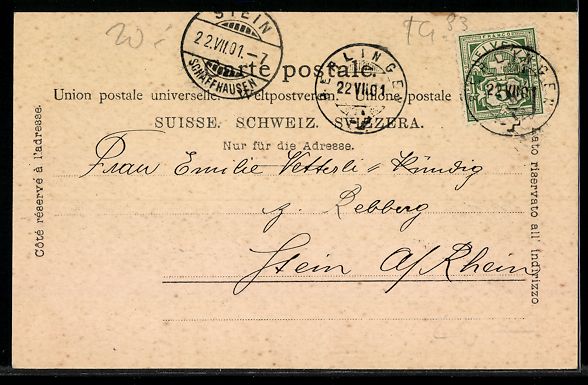Cartoline postali: AK Berlingen, Ortsansicht mit Kirche – Usato da Berlin venduto da bartko-reher 1