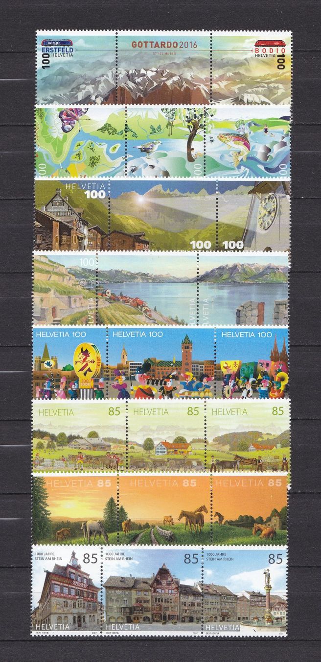 Tutti i francobolli: 2020-1995  Total 18 x 3er oder 2er  Streifen Postfrisch ** – Nuovo (secondo la descrizione) da Adliswil venduto da Aenti 1