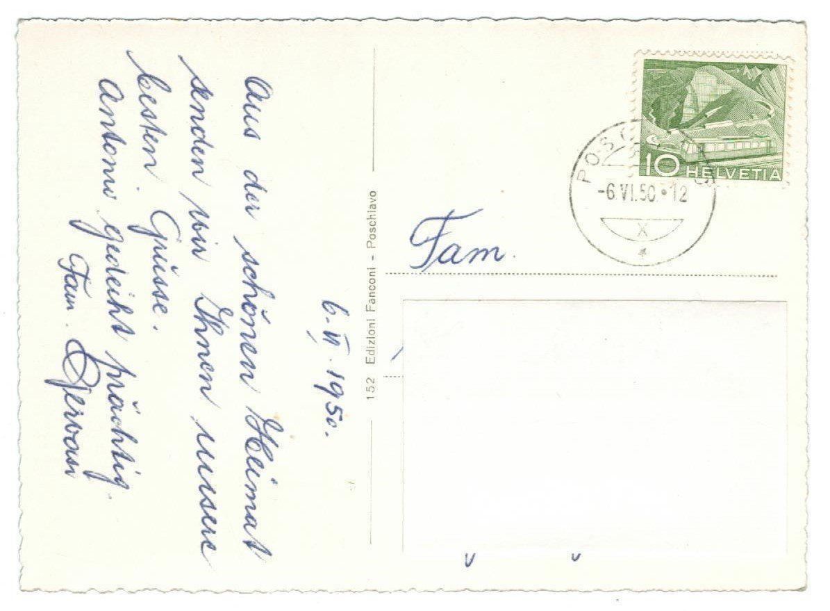 Ansichtskarten: AK Poschiavo 1950 – Gebraucht aus Zürich von tol_b7c7 1