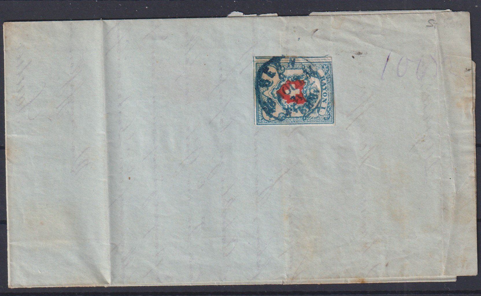 Tutti i francobolli: Brief mit Rayon 17II, blauer Vollstempel BERN+++++++ – Usato da Samnaun-Compatsch venduto da Muckimu