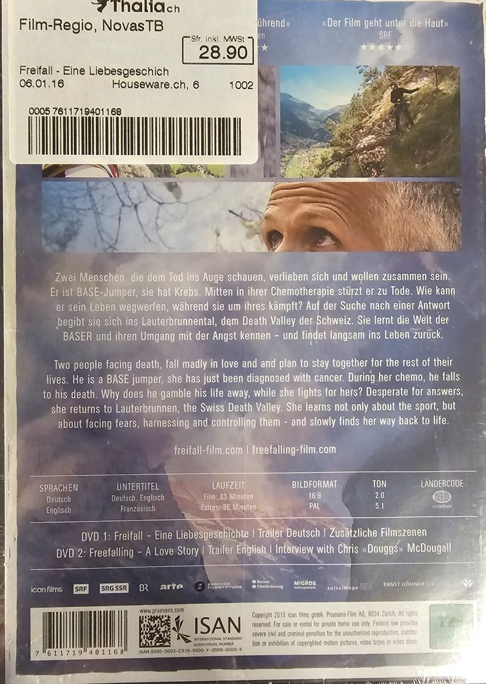 Tutti i DVDs: Freifall - Eine Liebesgeschichte – Nuovo e nell'imballaggio originale da Wahlen b. Laufen venduto da Cg10 1