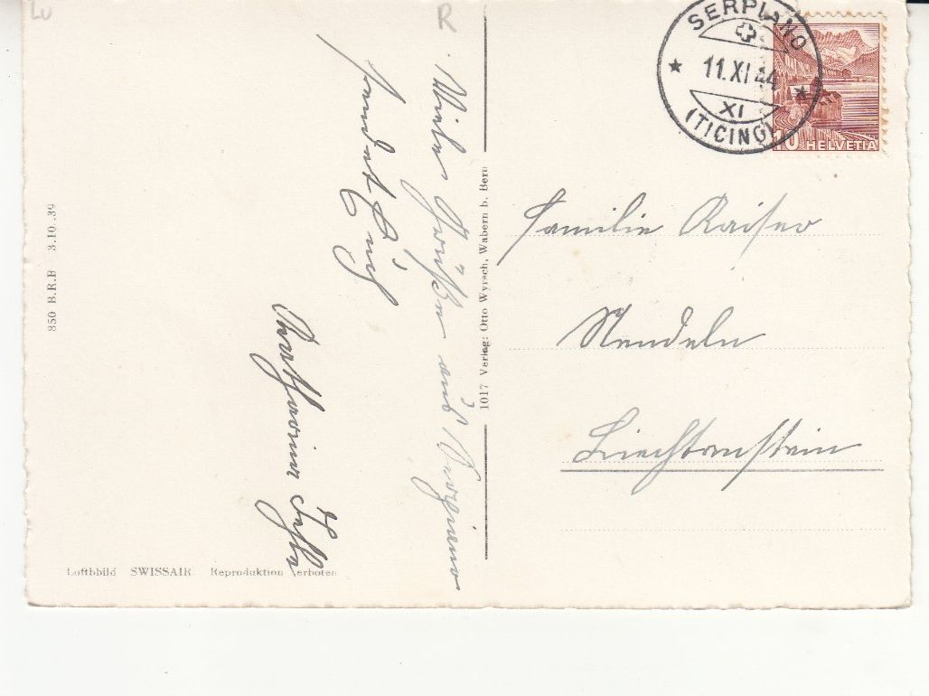 Ansichtskarten: Serpiano 1944 – Gebraucht aus Bürglen TG von StampGraf 1