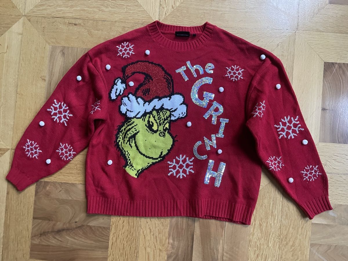 C&A Maglioni & Felpe: Grinch Weihnachts-Pullover rot mit Pailletten – Usato da Fribourg venduto da Mymikrakra01