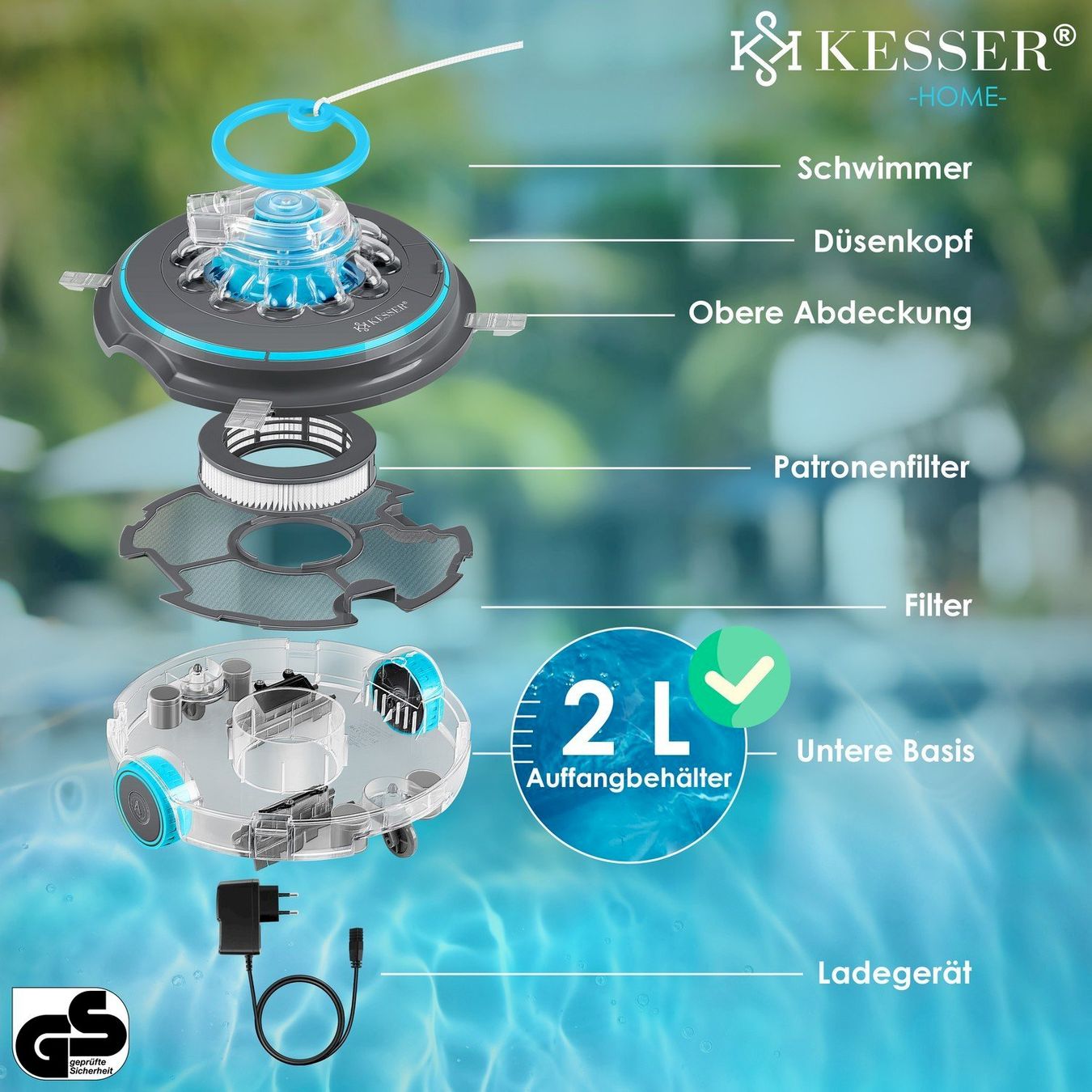 Piscine: KESSER Aqua-9000 Akku-Poolroboter 45m² – Nuovo e nell'imballaggio originale da Bottighofen venduto da zaap 4