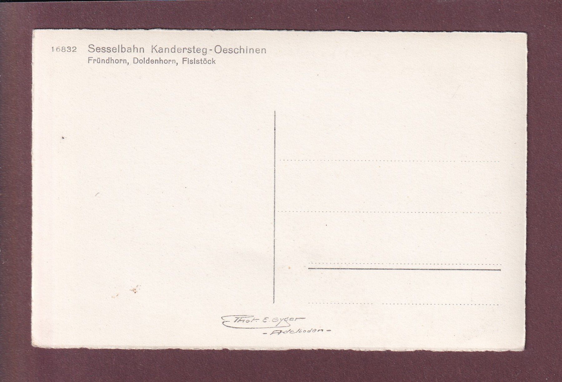 Cartoline postali: Sesselbahn KANDERSTEG-OESCHINEN – Usato da Pully venduto da nicecards 1