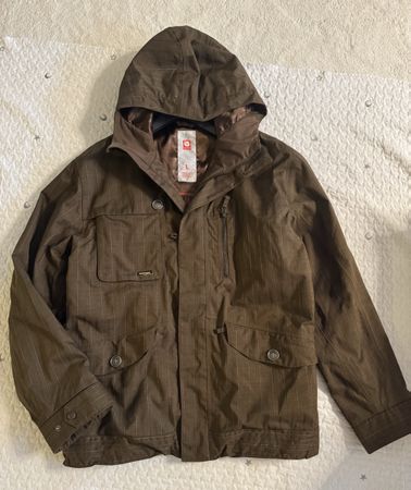 Vintage Burton Esquire Snowboard Jacket – Brown Pinstripe – 