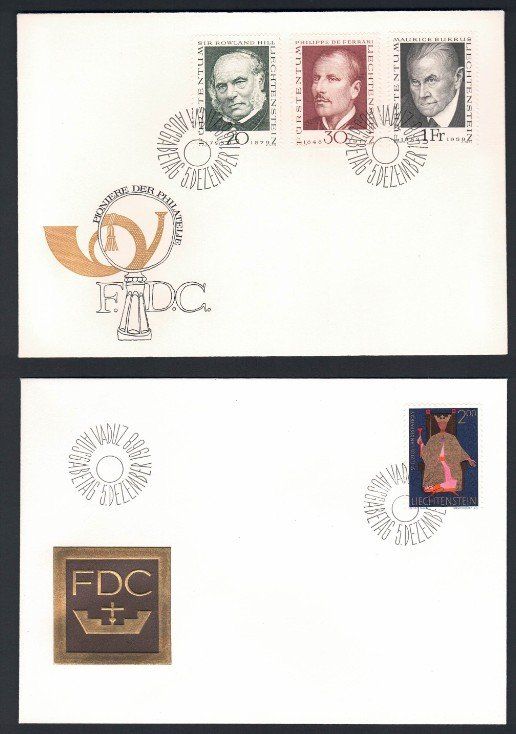 Alle Briefmarken: FDC Liechtenstein 1966-1968 – Gebraucht aus Pfäffikon ZH von Romulus 8