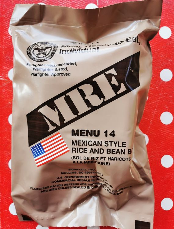 Original US Army MRE Menu #14 Mexican Rice Bowl Insp. 2/25 | Kaufen auf ...