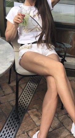 Chanel T-Shirt Damen Weiss Grösse 36 mit Flecken