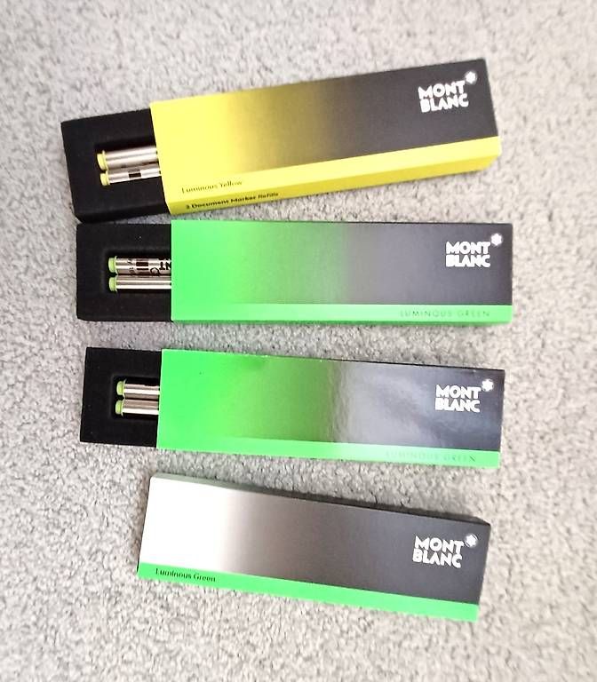 Penna & Evidenziatori: Montblanc Document Marker Luminous Green und Yellow – Usato da Oberwil-Lieli venduto da golfer44