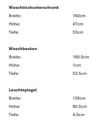 Mobili per bagno: 076 Badmöbelkombination, weiss/grau, 160cm – Nuovo (secondo la descrizione) da Derendingen venduto da Meisterstuecke 9