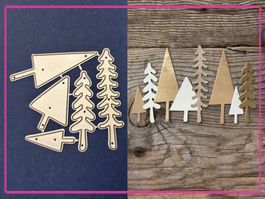 5x Tannen / Weihnachtsbaum - Stanzschablone