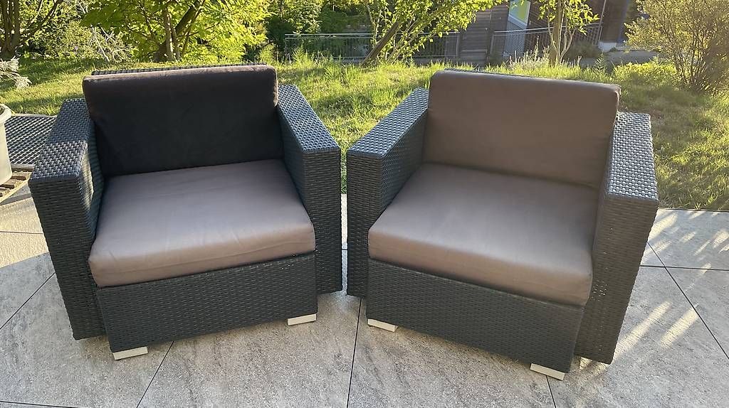 Poltrone: Rattansitze 2x schwarz 90x90cm – Usato da Niederteufen venduto da Heidi23 1