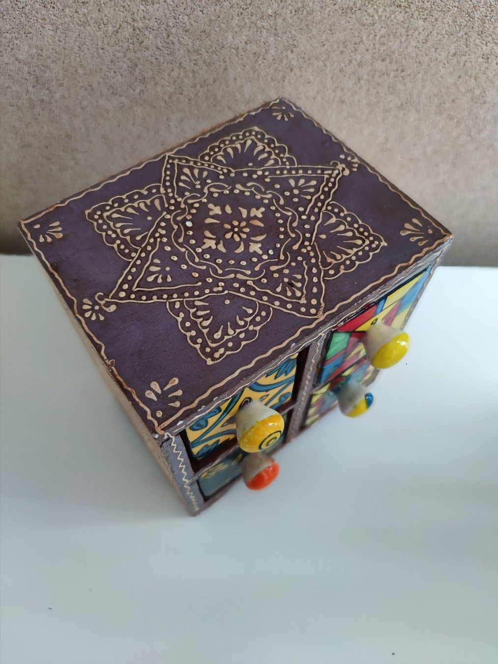 Schmuckkästen: Seltene handbemalte Schmuckschatulle im Boho Style – Gebraucht aus Münchenbuchsee von Zauberkistel 4