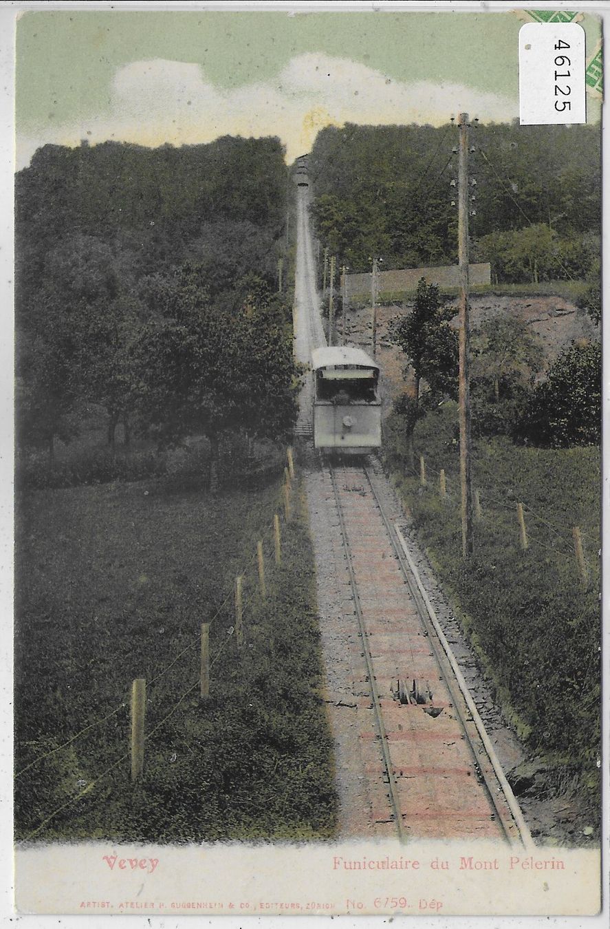 Cartoline postali: Vevey - Funiculaire du Mont Pelerin – Usato da Ettingen venduto da Kartenplanet