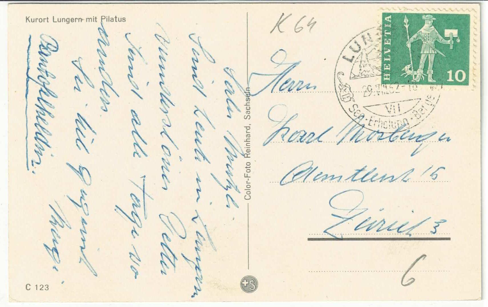 Cartoline postali: Kurort Lungern mit Pilatus – Usato da Ettingen venduto da Kartenplanet 1