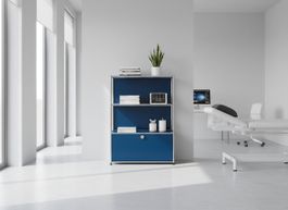 USM Haller Regal 1x3 Enzianblau / Neu (mit A Gestänge)
