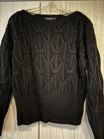 Damen Pullover Today schwarz Lochmuster Grösse S