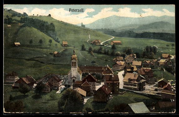 Ansichtskarten: AK Peterzell, Ortsansicht mit Kirche – Gebraucht aus Berlin von bartko-reher