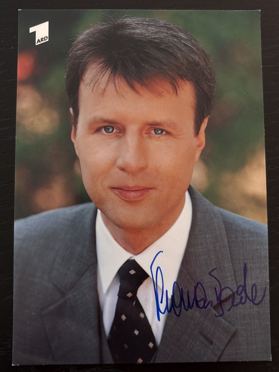 Autografi: Signierte Autogrammkarte Thomas Bade ARD-Moderator – Usato da Uetendorf venduto da hoisle