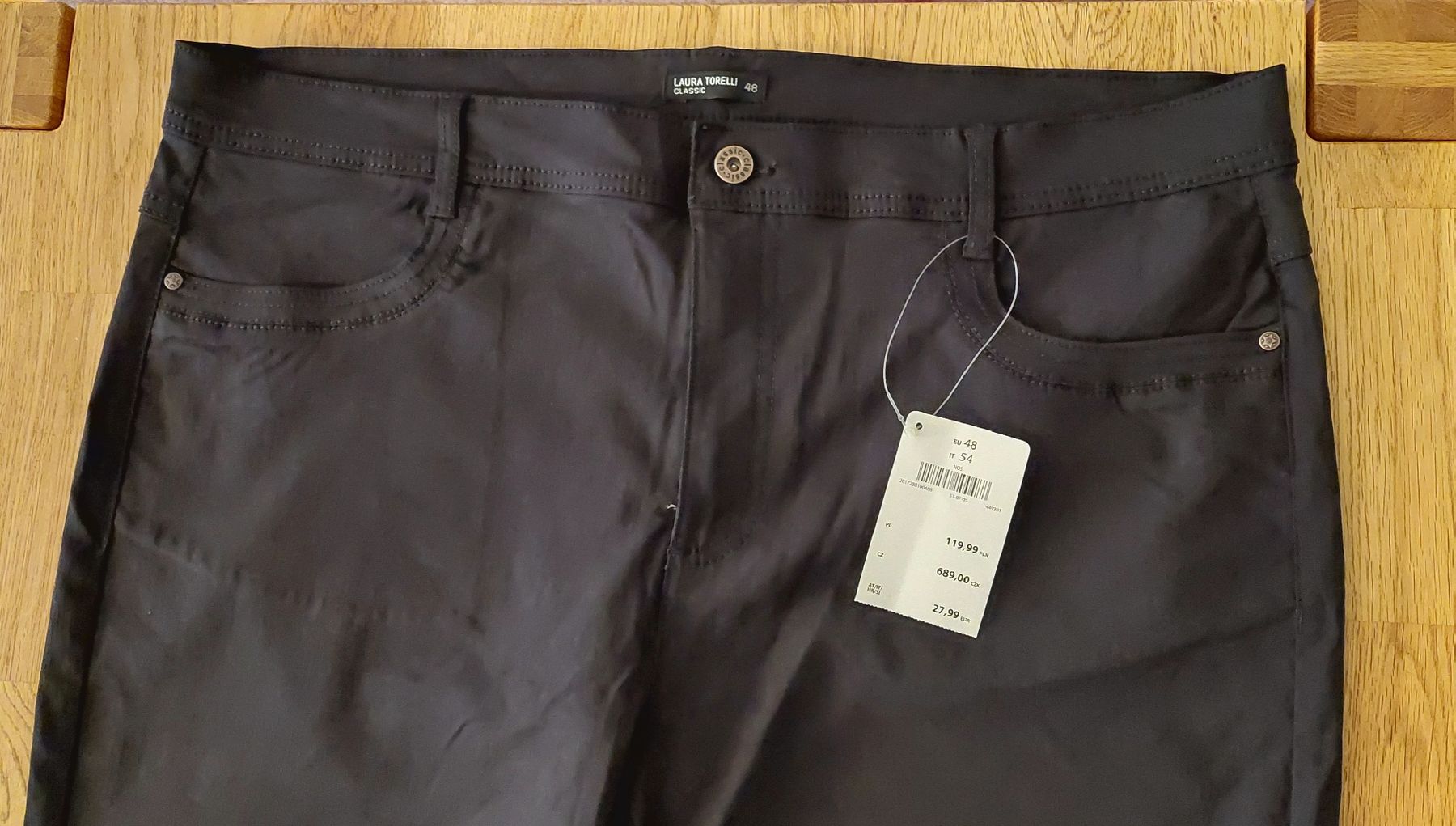 Pantaloni: NEUE, klassische Hose, schwarz Gr.48 – Nuovo e nell'imballaggio originale da Zürich venduto da lehmi1 1