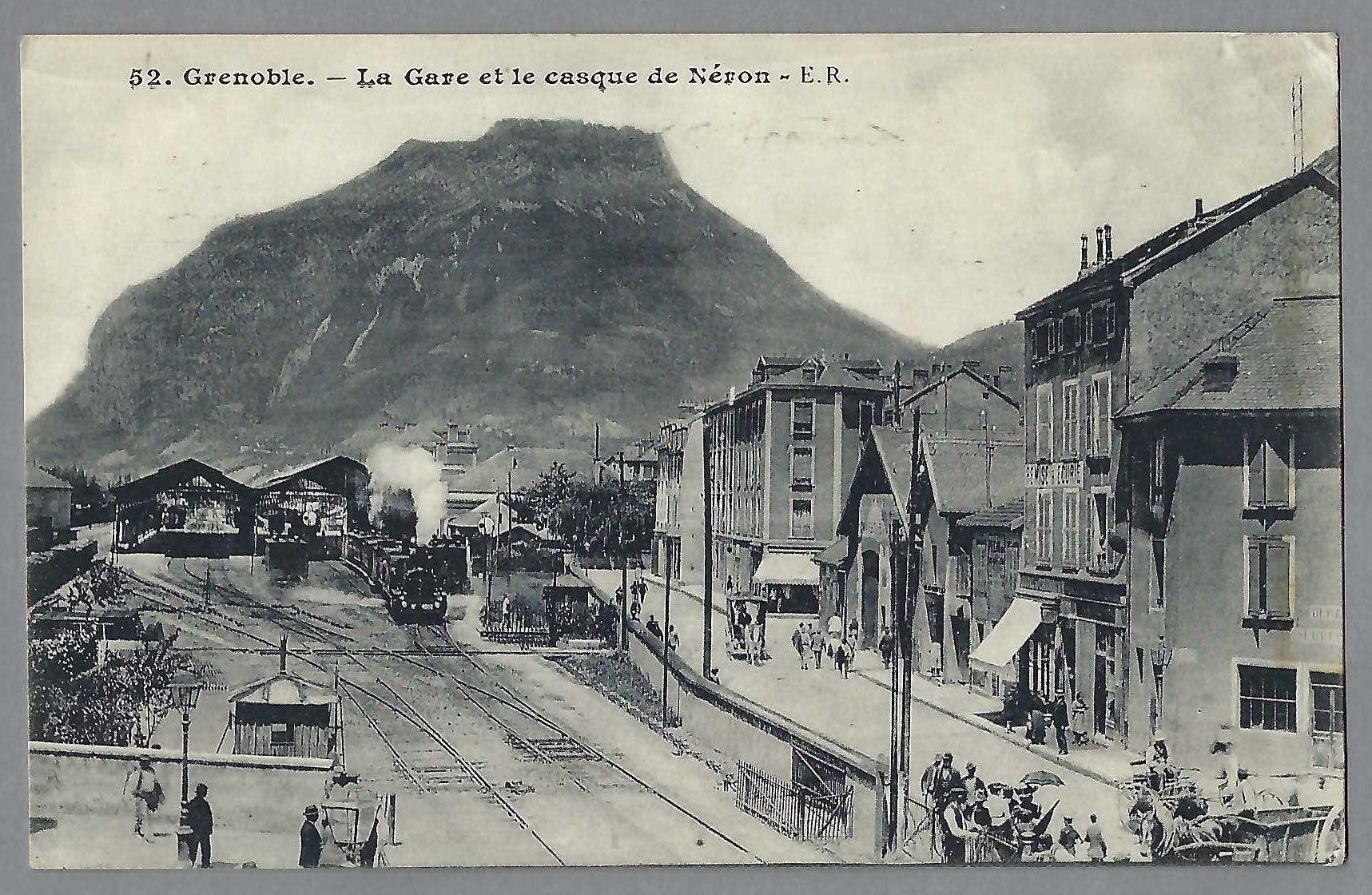 Cartoline postali: 1912, GRENOBLE, GARE AVEC TRAIN – Usato da Pura venduto da ulisse1957