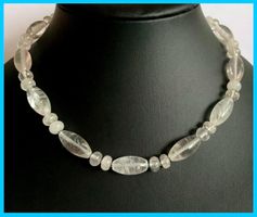 HALSKETTE STEINKETTE EDELSTEINKETTE BERGKRISTALL 100% ECHT!!