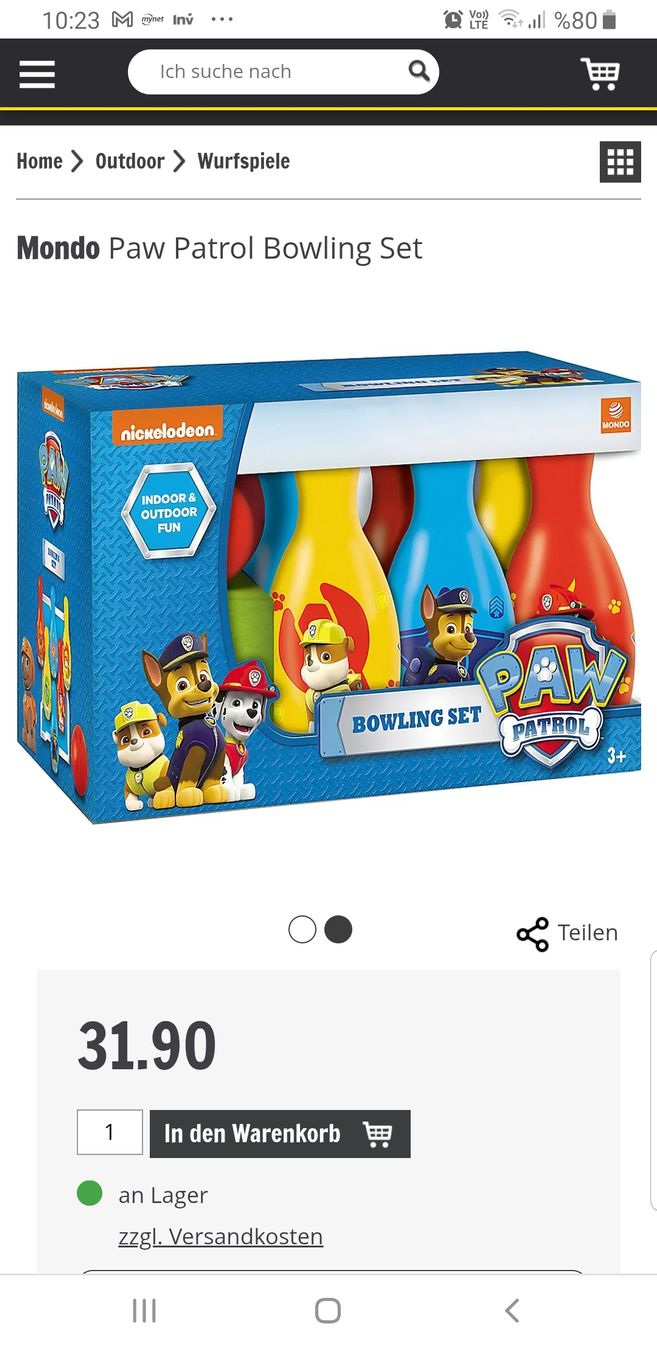 Giocattoli: PAW Patrol Bowling Set – Usato da Zürich venduto da sb_t28m 4